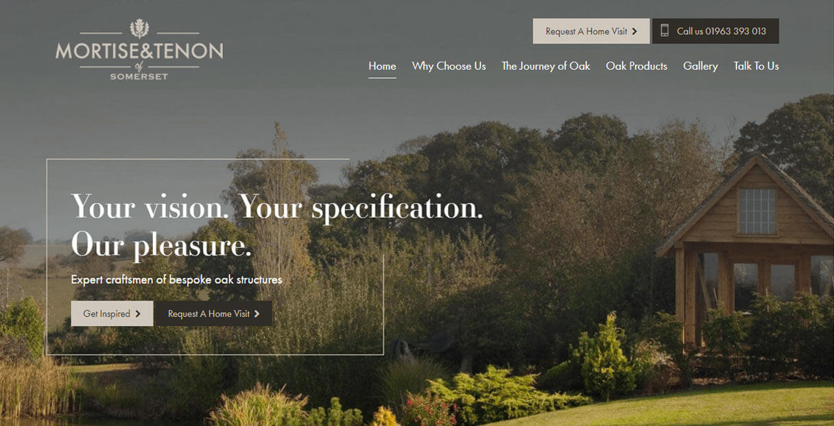 Mortise and Tenon Oak Website Design By Melt Creative