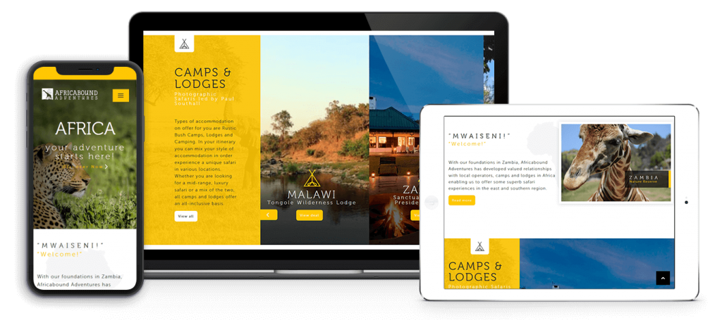 Africa Bound Adventures Website By Melt Warwick Web design