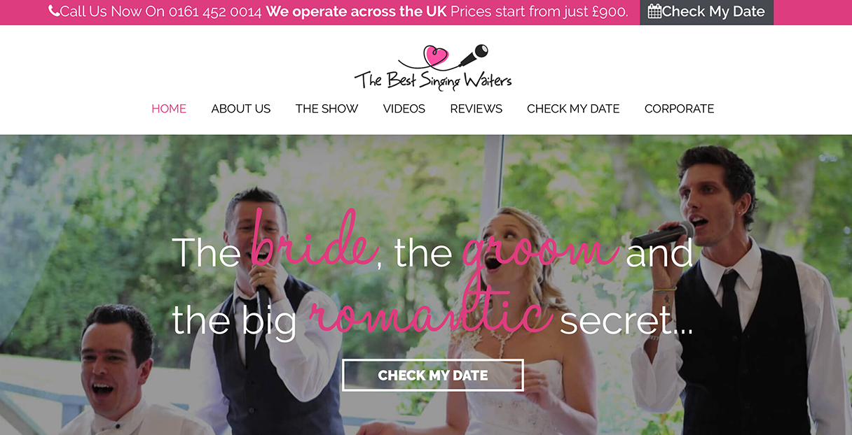 The Best Singing Waiters Website Design By Melt Design