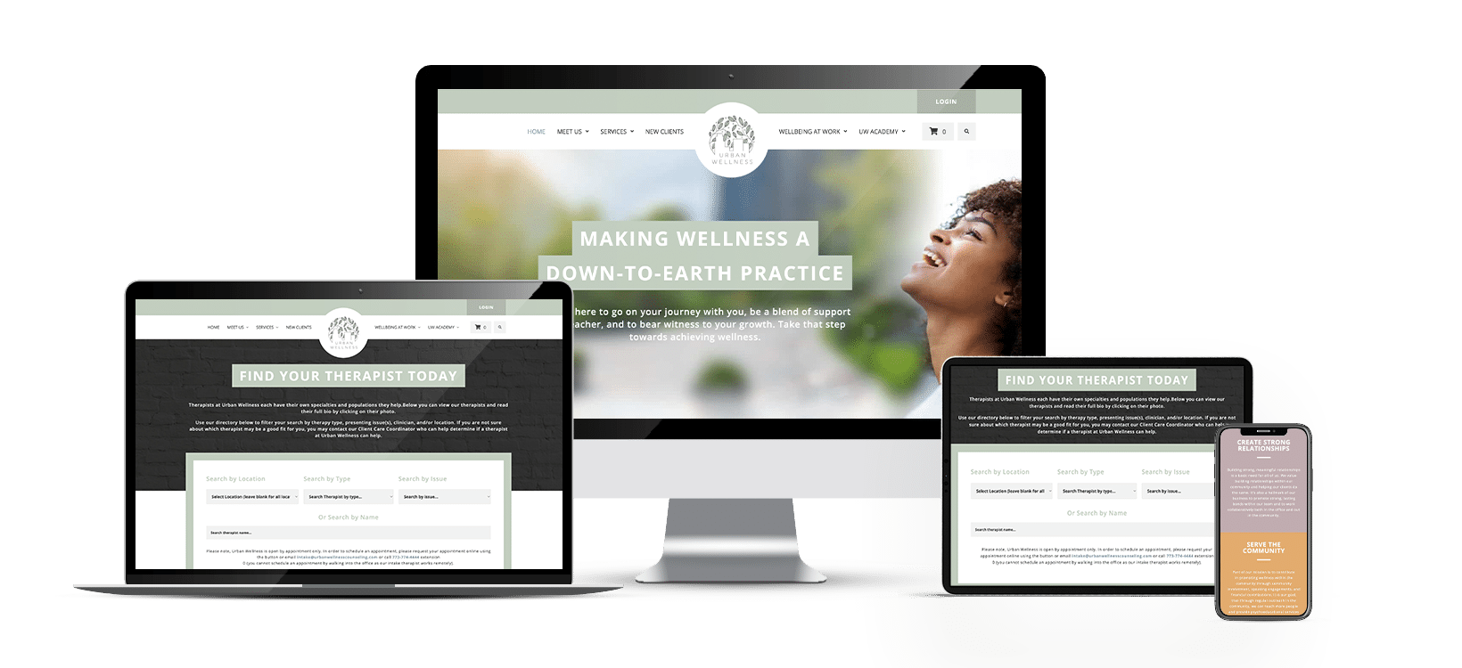 Urban Wellness counselling website design